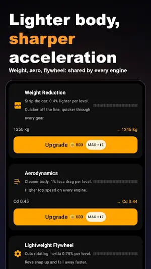 Engine Sim sound tuning screen with exhaust options